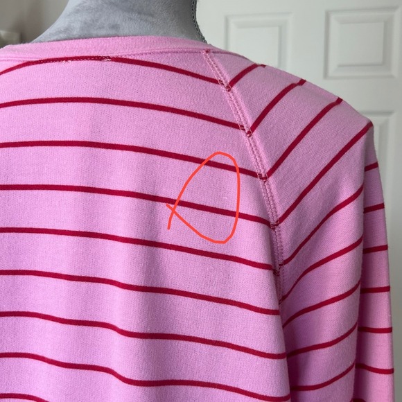 COMO Vintage Pink Red Stripe Love Graphic Sweatshirt Top Women's Size LG - Picture 8 of 9